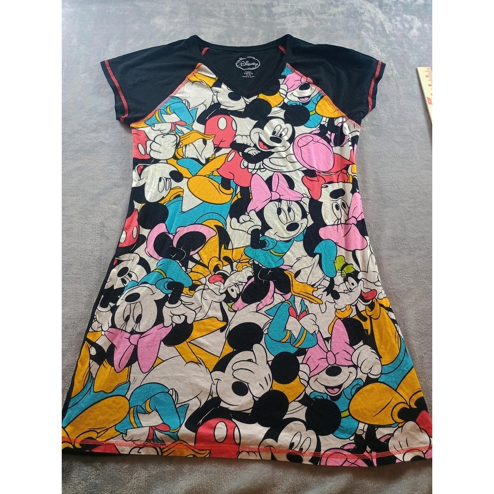 Disney Sleepshirt Girls 8-10 Multicolor Mickey Minnie Donald Daisy Short Sleeve
